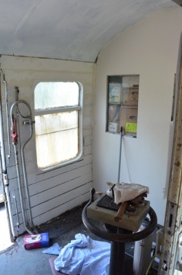 The guard's compartment partly repainted