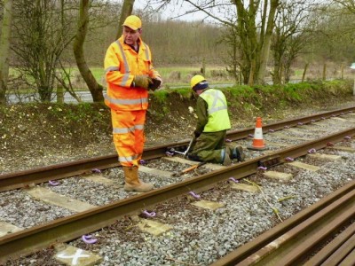 Iain and Brian fix the rails