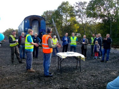 Phil and James giving a brief talk to YWR members, October 2013.