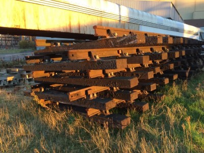 30ft track panels for Fimber await loading